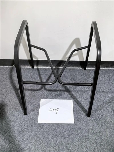 2009 Black Powder Coated Steel Chair Frame, Bent Tube Metal Chair Base